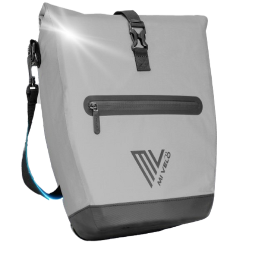 Mivelo 2-in-1 Packtasche für Gepäckträger Capax 25L - Wasserdicht - 58 x 24/32 x 16 cm - Voll reflektierend