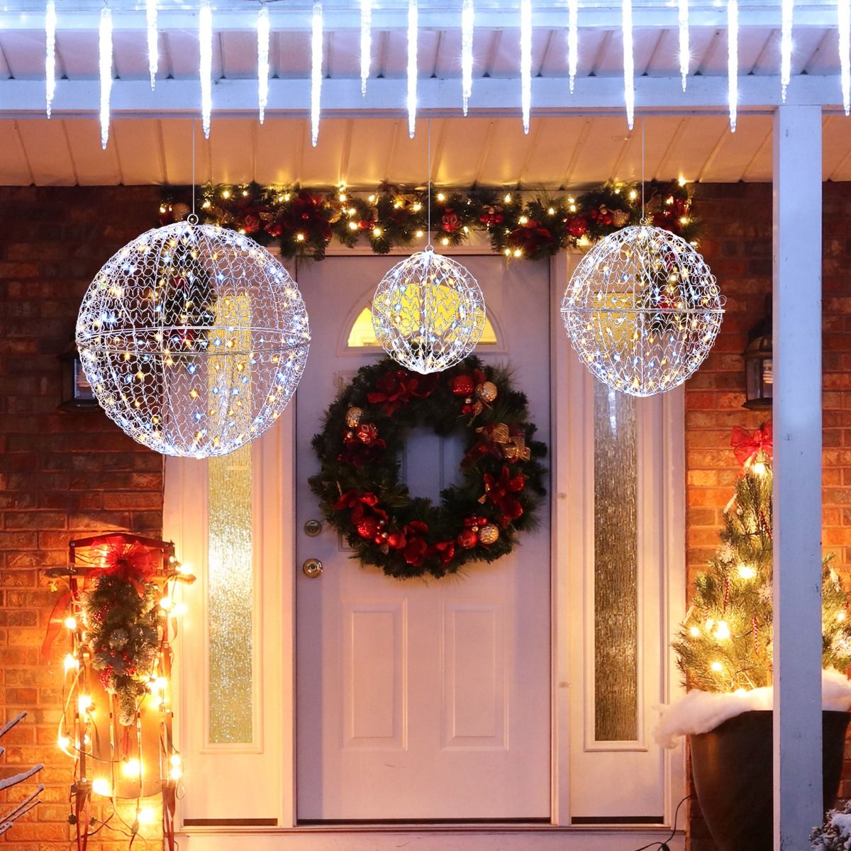 Coast 3er-Set LED-Dekorationsbirnen - 45/30/20 cm - Warmweiß & Kaltweiß - Weihnachtsdekoration - Für drinnen und draußen