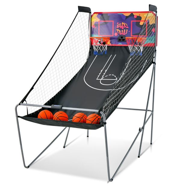 Coast Basketball Game - Elektronisch - Zusammenklappbar - Doppelt - Arcade - 203x110x205cm - Lila/Schwarz
