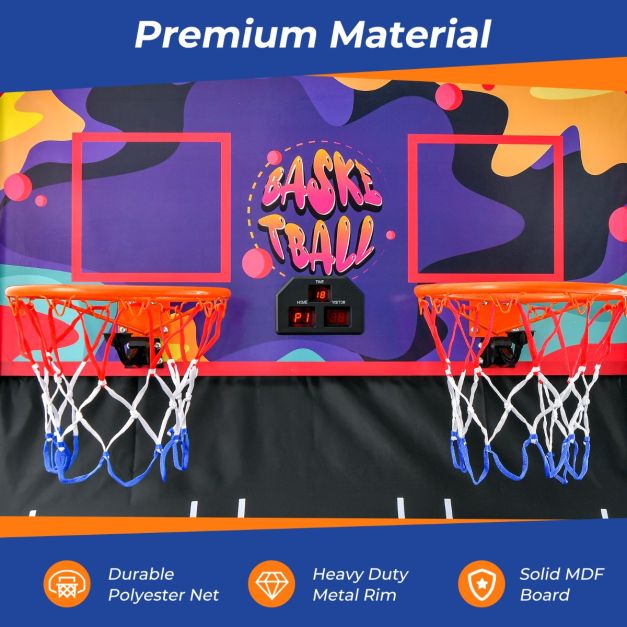 Coast Basketball Game - Elektronisch - Zusammenklappbar - Doppelt - Arcade - 203x110x205cm - Lila/Schwarz