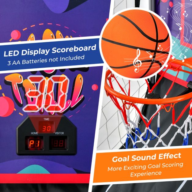 Coast Basketball Game - Elektronisch - Zusammenklappbar - Doppelt - Arcade - 203x110x205cm - Lila/Schwarz