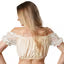 DressForFun Dirndlbluse Tyroler Hanne - Mit Carmenausschnitt und Spitzenrüschen und Satinband - Für Oktoberfest und Motto-Partys - Beige Polyester und Baumwolle - Größe S
