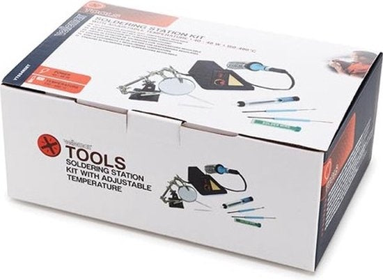 Velleman Lötstation, komplettes Set, einstellbar, 40-48 W, Temperaturbereich 150-480 Â°C, grau