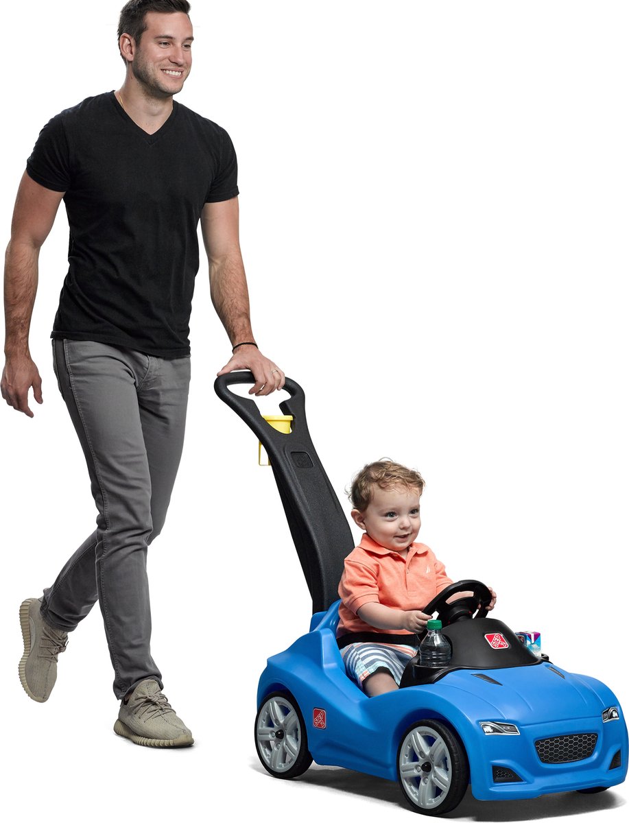 Step2 Whisper Ride Cruiser Runabout in Blau - Kinderwagen / Runabout mit Schiebestange - Für Kinder ab 1,5 Jahren