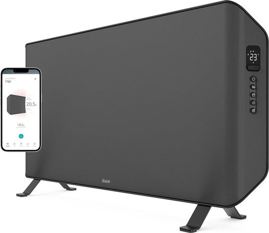 Duux Edge 1500W Smart Konvektor-Heizung - Elektrische Heizung - Elektrische Heizung Bad, Wohnzimmer, Büro - Grau