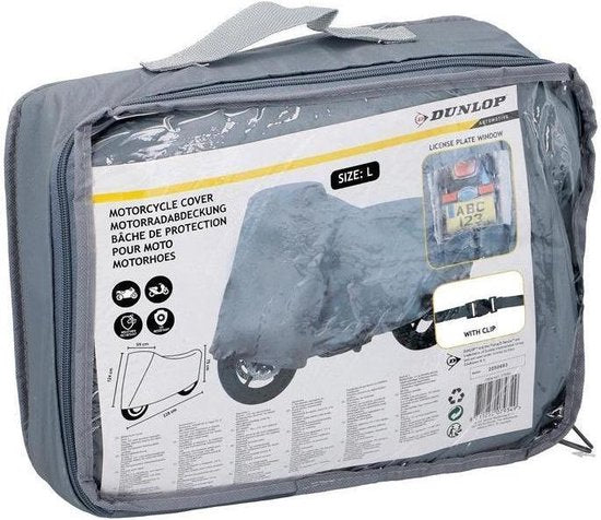 Dunlop Motorradabdeckung – Größe L – 228 x 99 x 124 cm – wetterfest – PVC