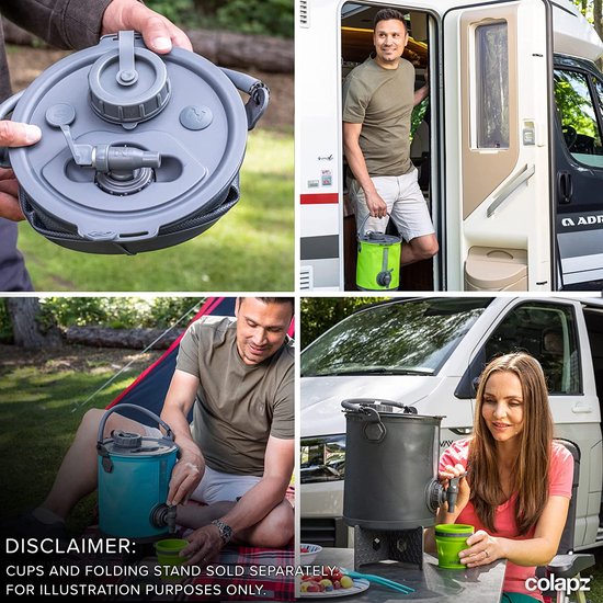 Colapz 2-in-1 faltbarer Wasservorratsbehälter mit Wasserhahn – tragbarer Camping-Wasserkanister