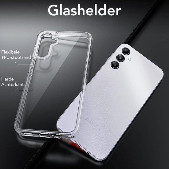 Podec Case passend für Samsung Galaxy A14 5G Transparentes Handy Case - Anti-Shock Case Cover mit 2x Bildschirmschutz