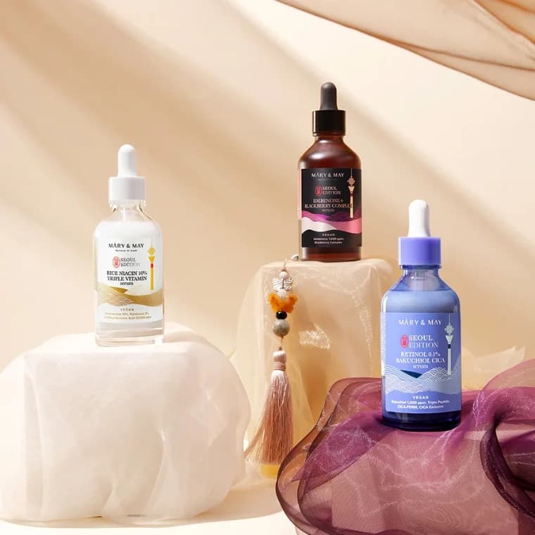 Mary & May Seoul Edition Serum-Probierset – Mini-Serum-Set für Feuchtigkeit, Strahlkraft und Pflege