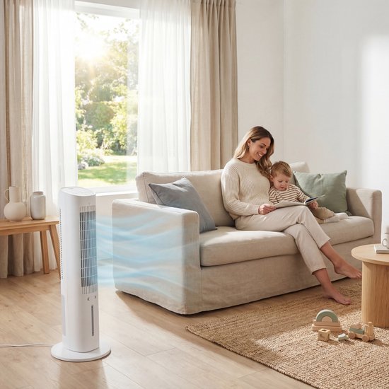 Tristar AT-5479 – Luftkühler – Aircooler – 3 Liter – 3 Geschwindigkeitsstufen – Timer-Funktion – Schwenkbar – Leise & kompakt – Weiß