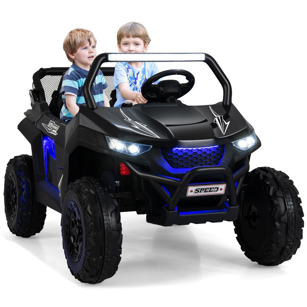Coast Elektro-Kinderauto mit 2 Sitzen – mit Fernbedienung und Musik – rosa
