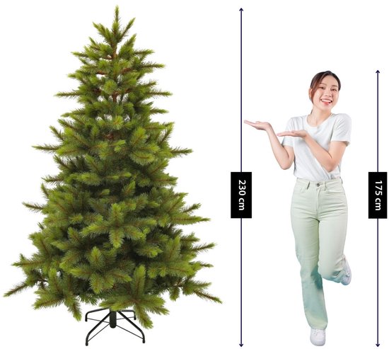 Triumph Tree Wyoming Weihnachtsbaum-Serie – Weihnachtsdekoration für zu Hause mit dichten Tannenzweigen – Kunstbaum mit realistischen PVC-Hartnadeln – Grüne Fichte – H 230 x Ø 165 cm