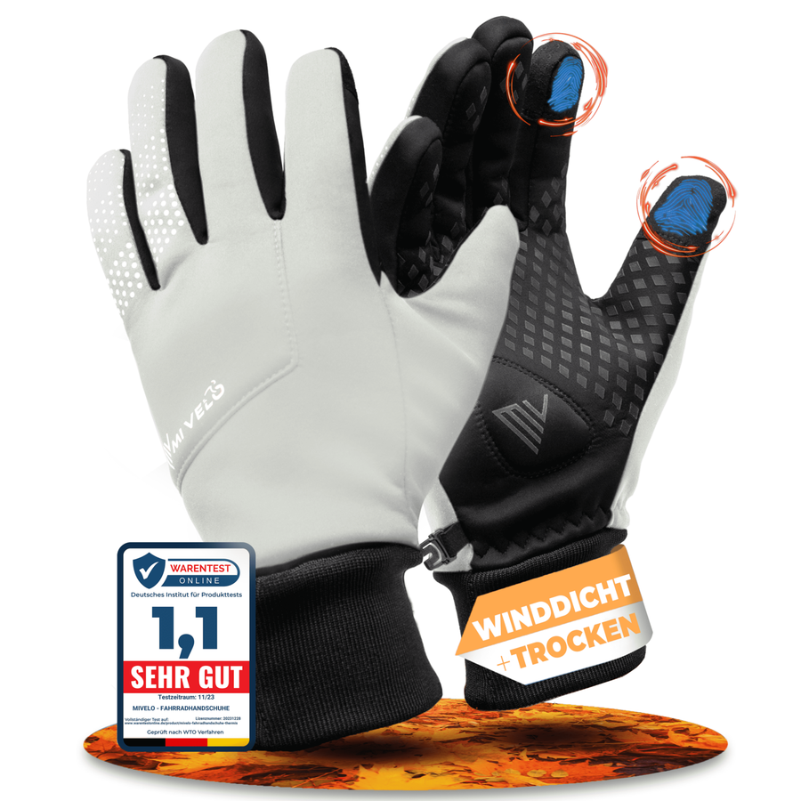 MiVelo Winddichte & Wasserabweisende Fahrradhandschuhe - Unisex - Reflektierend - Größe XL