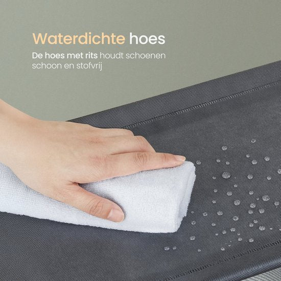 O'DADDY® Schuhregal staubfrei - 10 Lagen - 27-35 Paar Schuhe - Schuhschrank - Schuhregal - Wasserdicht und staubdicht - Schwarz