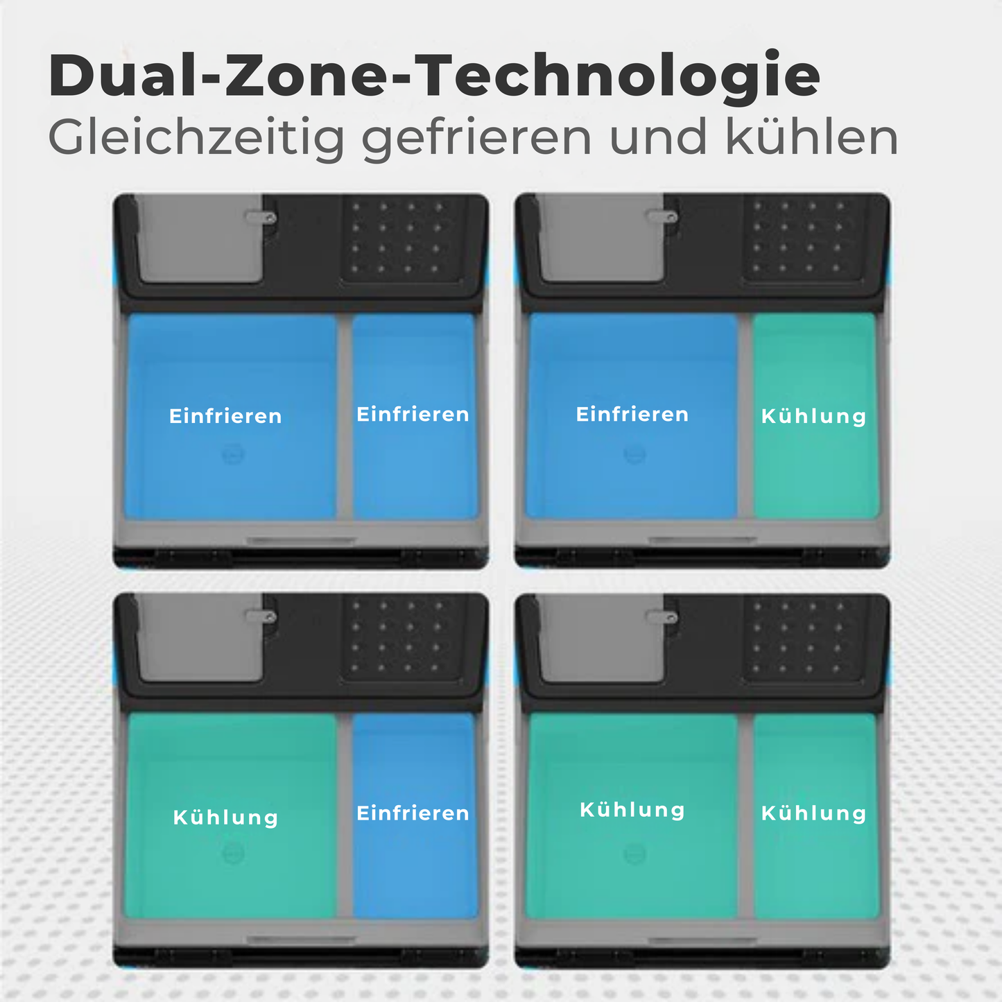 Auronic Electric Cool Box - Mit Kompressor - Gefrieren und Kühlen - 58L Kapazität - 69.2 x 45.3 x 58 cm - Grau