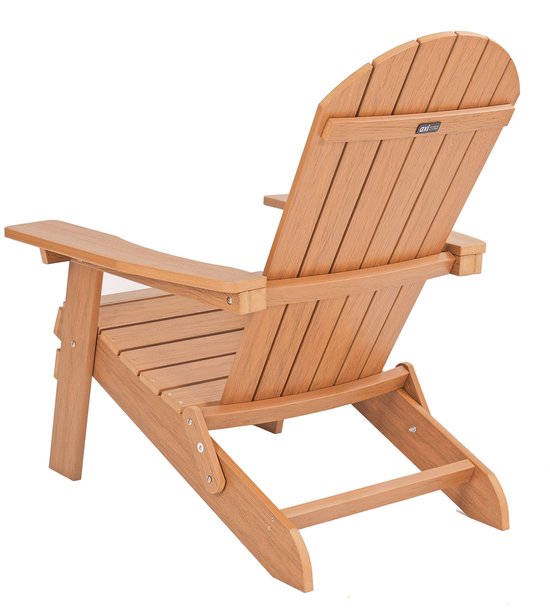 AXI Claire Adirondack Stuhl Braun – Loungesessel aus Kunststoff mit Armlehnen – Zusammenklappbar – Hohe Rückenlehne – Gartenstuhl – 84,5 x 77 x 95,5 cm – Langlebig und witterungsbeständig