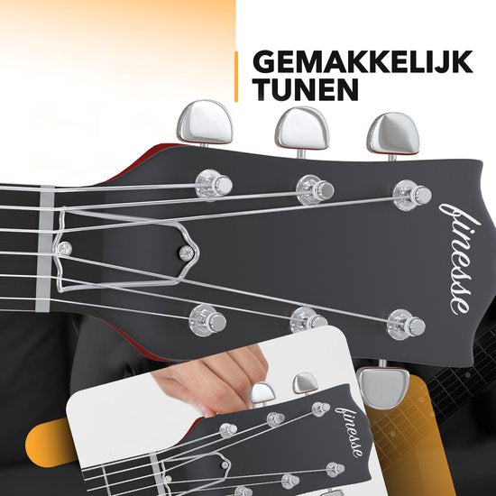Finesse E-Gitarre mit Verstärker Rot/Orange