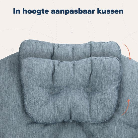 TRVLMORE Campingstuhl - XL - Zusammenklappbar - Inkl. Tragetasche - Campingstuhl - Schmetterlingsstuhl - 150 kg Belastbarkeit - Grau