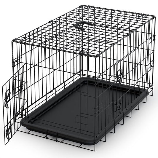 Avalo - Hundebox XXL - Faltbarer Käfig - 2 Türen - 122x74x80 CM - Schwarz