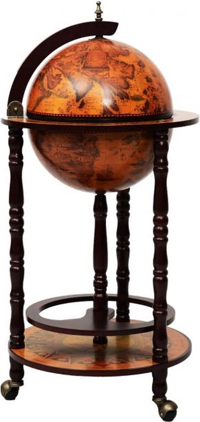 Costway - Weinregal - Globe Bar - Weinbar - Globe Bar - âŒ€ 45 cm - Braun