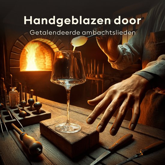 BarDeluxe® Weingläser Rotwein - Luxusgeschenk - Kristallweinglas 640ml - Rotweingläser Kristall - Handgemacht - Perfekt für Bar oder Diner