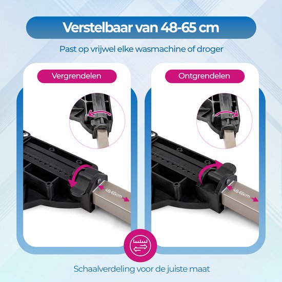 Roegaarden Waschmaschinen-Erhöhung – vibrationsdämpfend – verstellbar – 8 Beine für Stabilität – einfach zu montieren