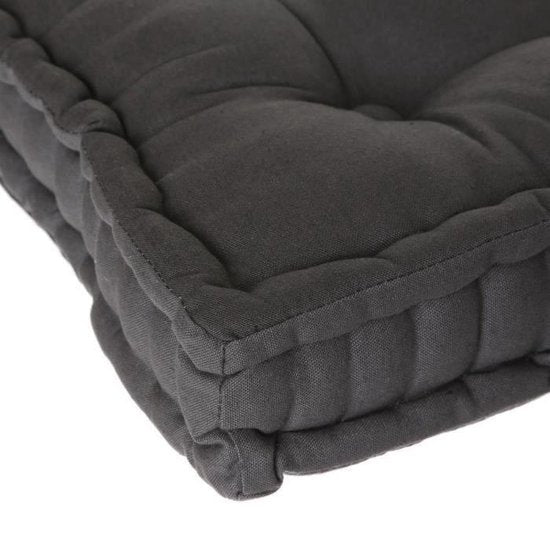 Atmosphera Bodenkissen Square – dunkelgrau – Baumwolle – 38,5 x 38,5 x 8 cm – quadratisch – extra dick
