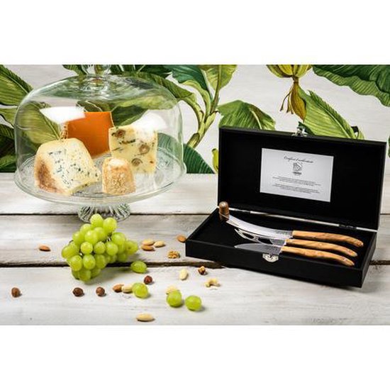 Laguiole Style de Vie Käsemesserset Luxury Line – 3-teilig – Olivenholz