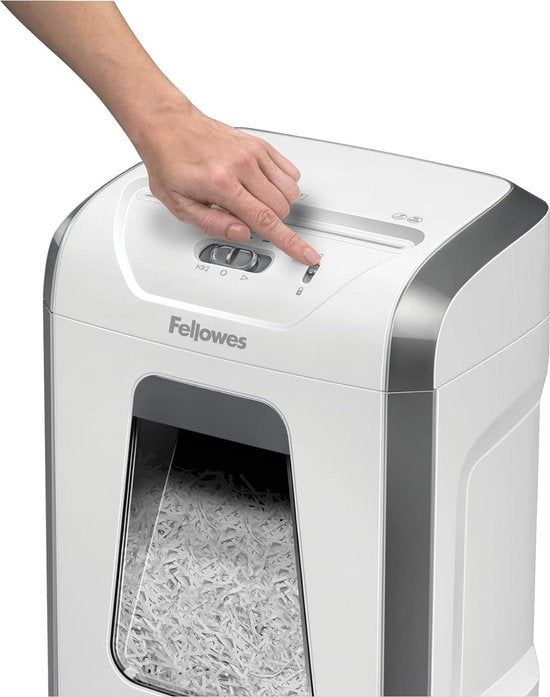 Powershred FS-12C - Aktenvernichter mit 12 Blatt Querschnitt (P4) für das Büro - Aktenvernichter mit 19 Liter Auffangbehälter - für Kreditkarten - weiß