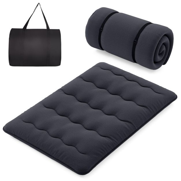 Coast Komfortable japanische Futonmatratze Schwarz - 140 x 200 cm - mit waschbarem Bezug und Tragetasche
