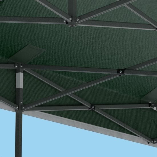 LifeGoods Partytent - Paviljoen - 3x6 m - Zijwanden - Easy Up - Opvouwbaar - Waterdicht - Draagtas met Wieltjes - Donkergroen