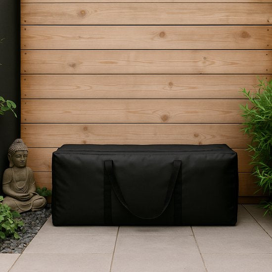Kissensack für Gartenkissen XXL - Gartenmöbelhülle - Gartenmöbel-Aufbewahrungshülle - Wasserdichte Schutzhülle - Abdeckungen für Gartenmöbel - UV-Schutz - Wetterfest - Schwarz