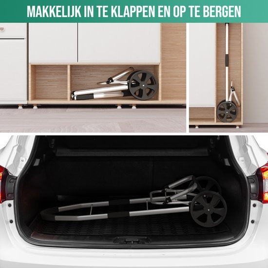 Avalo - Einkaufstrolley - mit Kühlfach - Zusammenklappbar - Herausnehmbare Einkaufstasche - Schwarz