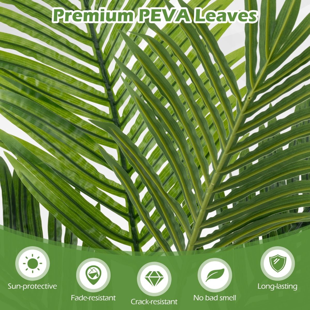 Coast Set aus künstlichen Areca-Palmen – 2 Stück – naturgetreu – pflegefrei – grün – 90 cm