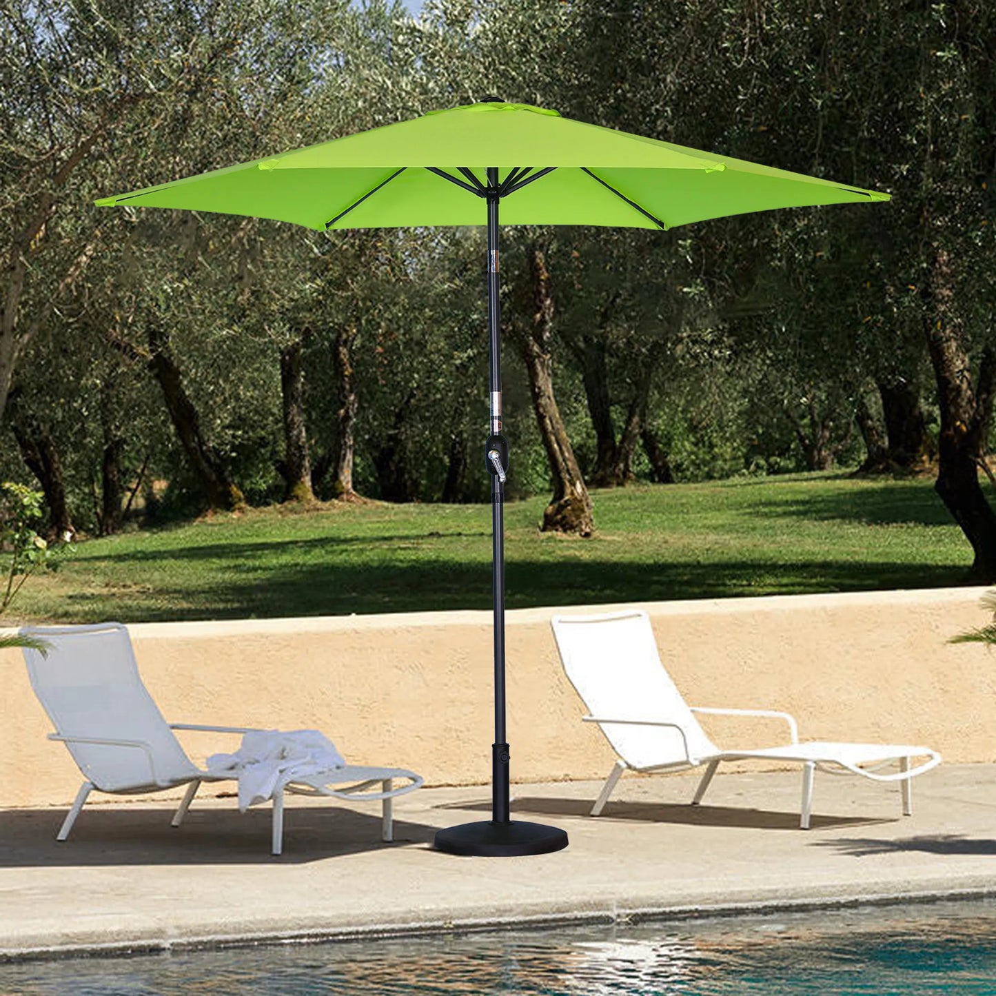Angel Living Sonnenschirm 300 cm – rund – grün – Aluminiumgestell – Polyester-Bezug 180 g/m² – UV50+