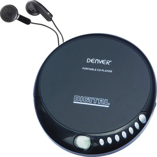 Denver Discman Tragbarer CD-Player - Inklusive Kopfhörer - CD/CD-R/CD-RW - Schwarz
