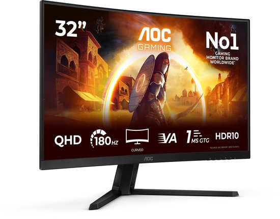 AOC CQ32G4VE – QHD-Gaming-Monitor mit gebogenem Bildschirm – 180 Hz – 32 Zoll