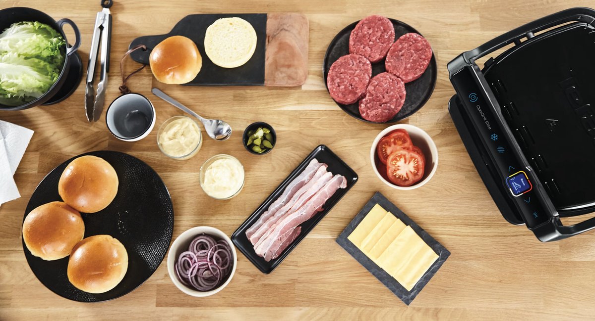 Tefal OptiGrill Elite GC7508 - Intelligenter Kontaktgrill 30x20 cm - 12 automatische Programme für Fleisch, Fisch, Gemüse - Digitaler Grillassistent - Schwarz - 2000W