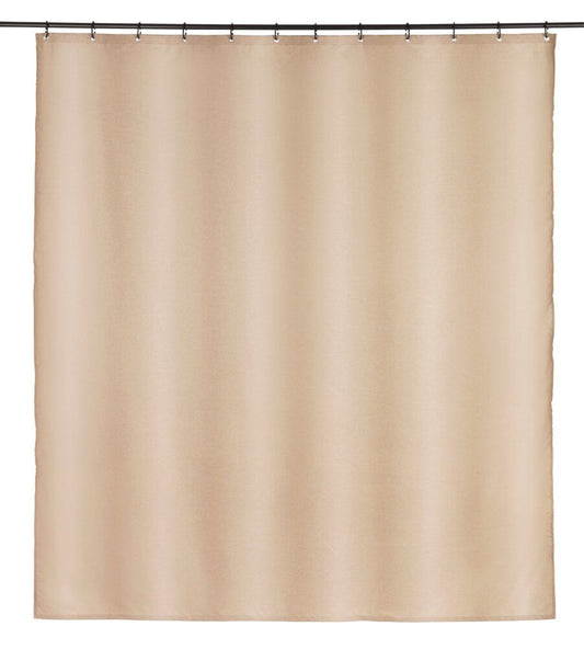 Wenko Duschvorhang Mayour Beige 180 x 200 cm – Wasserabweisendes Polyester mit Leinenstruktur