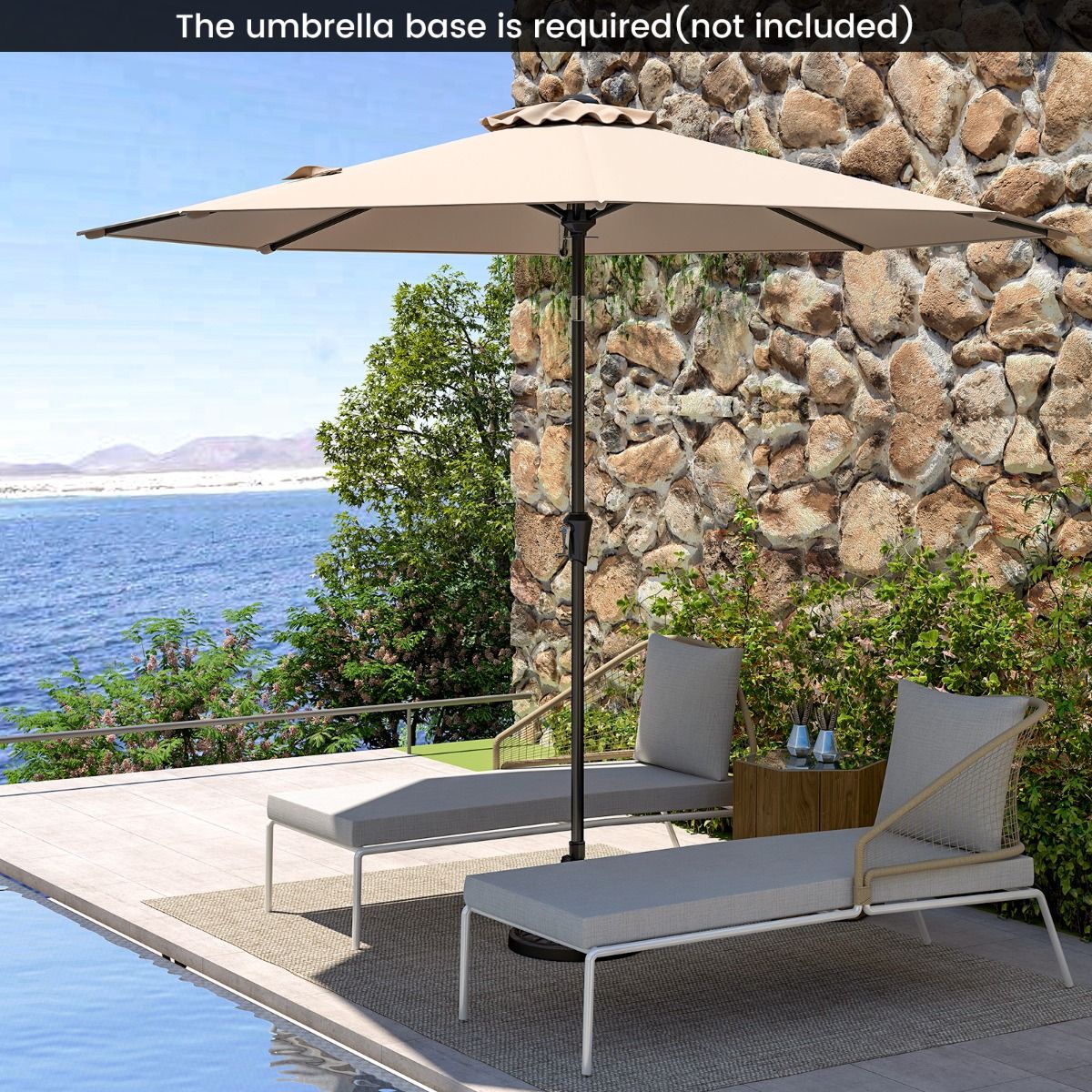 Coast Großer Terrassenschirm – neigbar mit Kurbel – 270 cm – beige