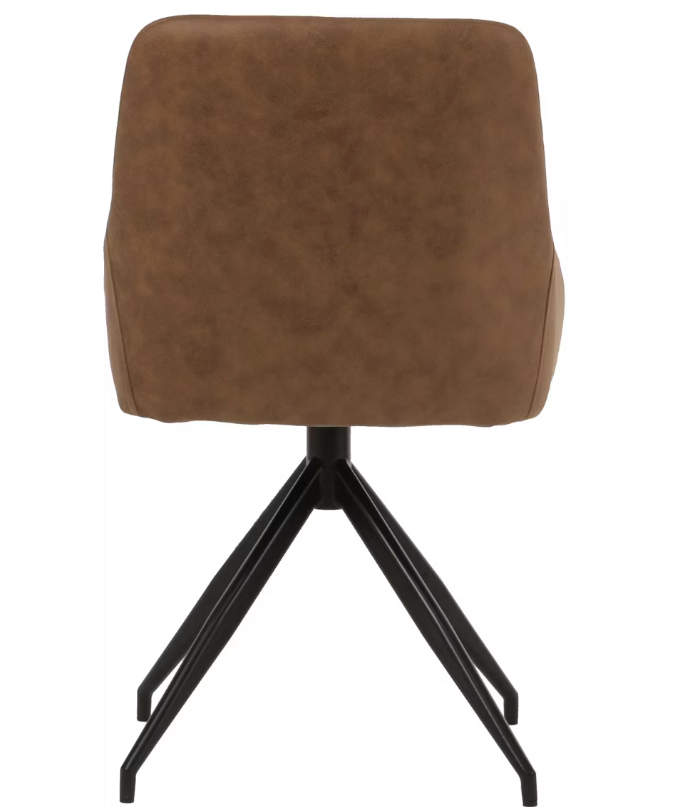 Dutchbone Laurel Esszimmer-Drehstuhl - 360° drehbar - 60 x 51 x 85 cm - Cognac