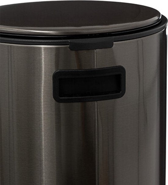 5Five Mülleimer/Treteimer Delta – Titan – Metall – 30 Liter – 39 x 33 x 62 cm – Küchenabfalleimer