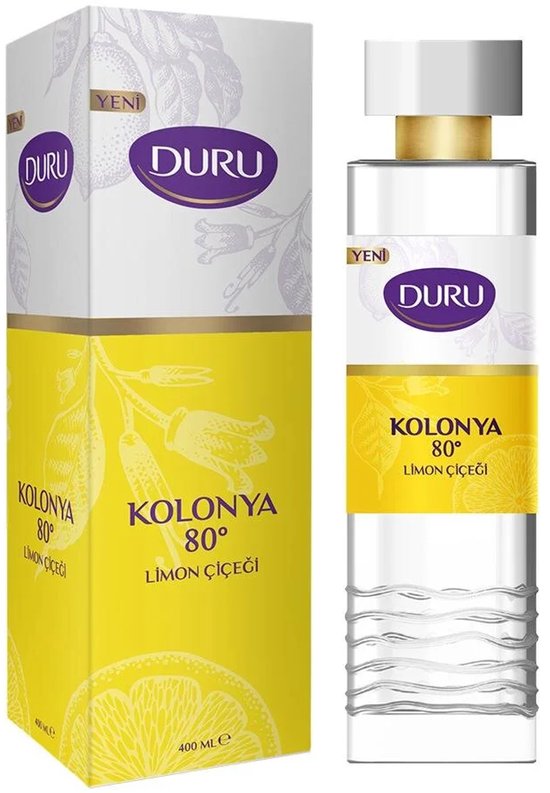 Duru Eau de Cologne – Zitrone – 400 ml – Erfrischendes Kolonya – Lemon Cologne – Handdesinfektion – Natürliche Frische