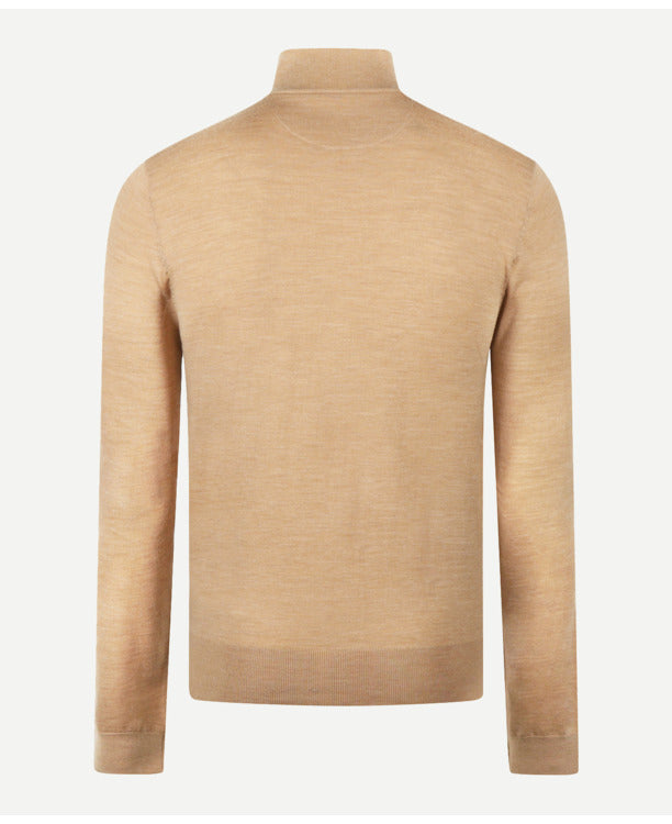 McGregor Fine Merino Zip-Thru-Strickjacke – 100 % extrafeine Merinowolle – Herren – Camel – Größe S