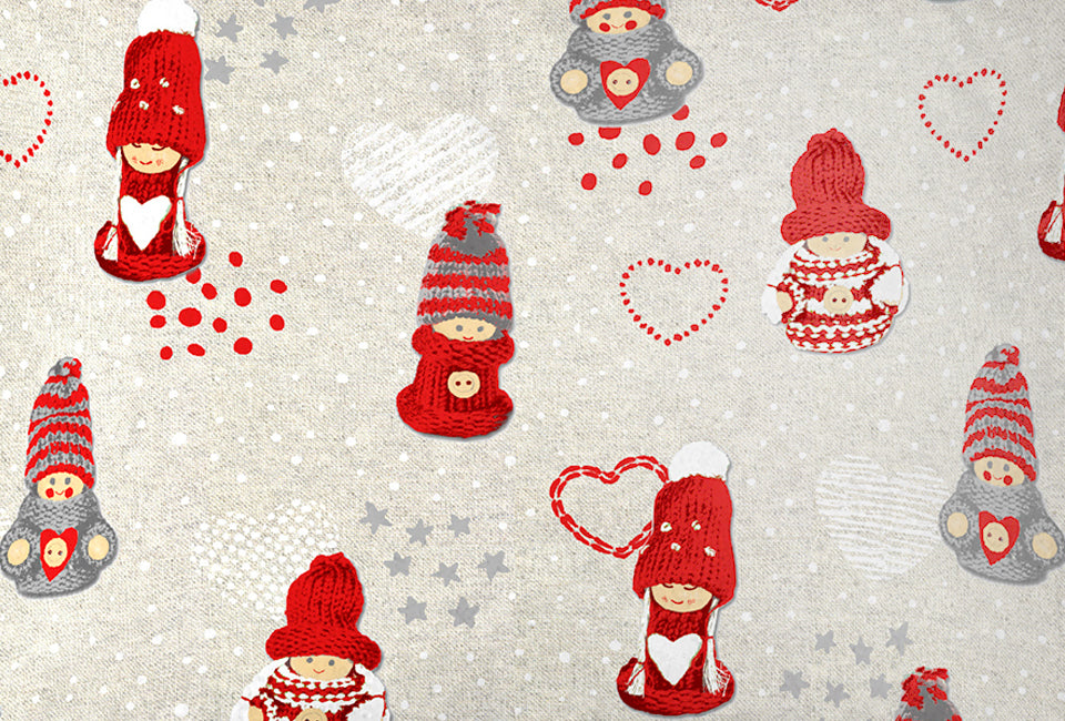 Dekor Weihnachts-Tischdecke Weihnachtswichtel Druck - 45 x 140 cm - Weihnachtsdruck