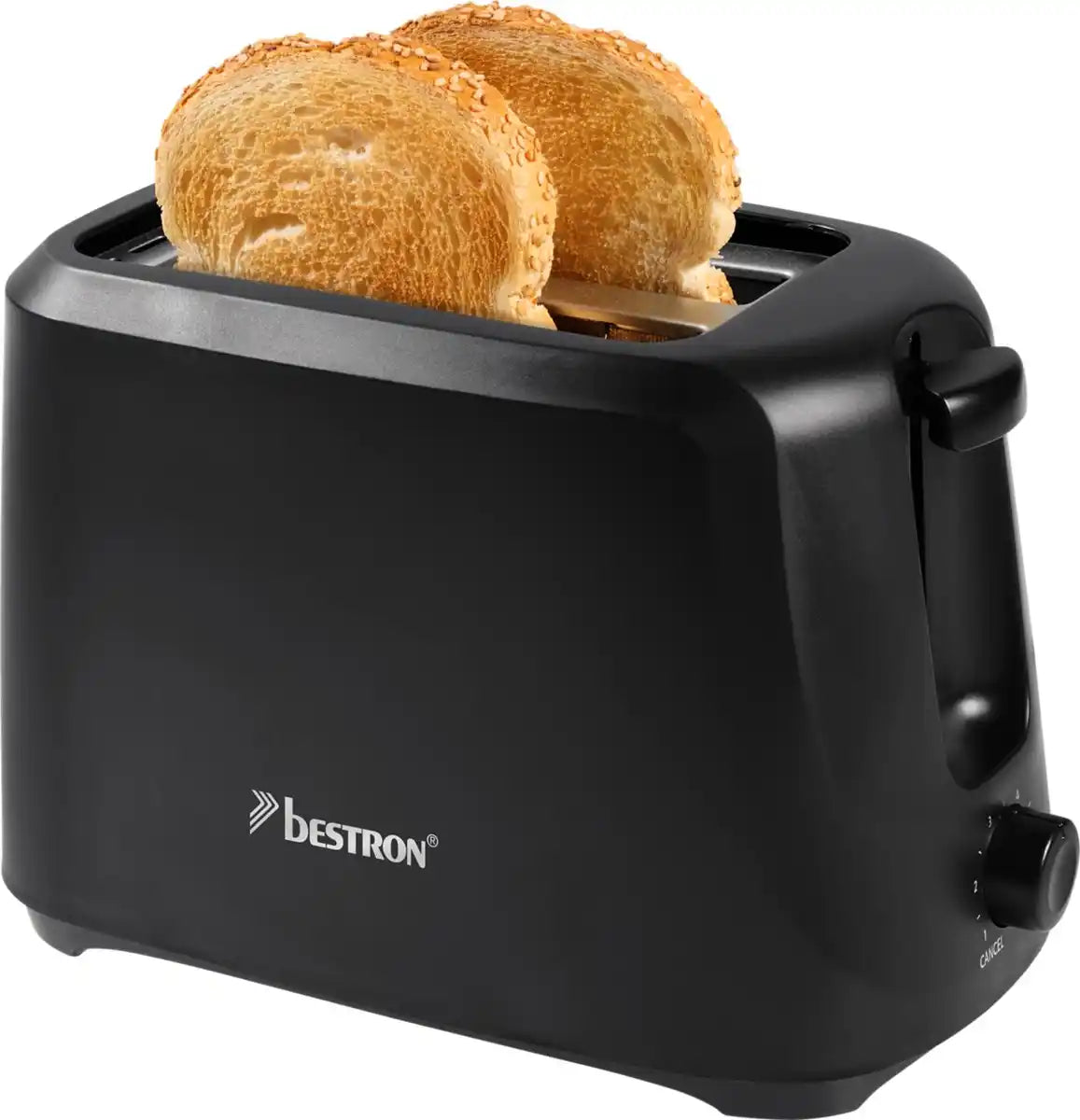 Bestron ATS1230 Toaster – 700 W – 6 Bräunungsstufen – Schwarz