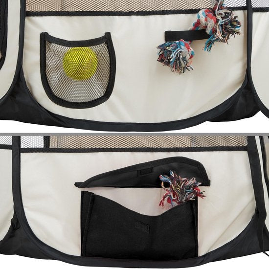 tectake Faltbares Welpenzelt für Welpen Schwarz inkl. - Tragetasche - 400734