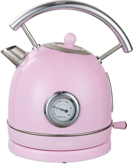 MOA Retro-Wasserkocher - Pastellrosa - Elektrisch - Edelstahl - EK4TP
