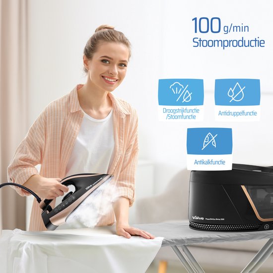VAIVE PowerStation Dampfbügeleisen Boost 3100 - mit Dampfgenerator - 3100W - 2L Wassertank - schwarz