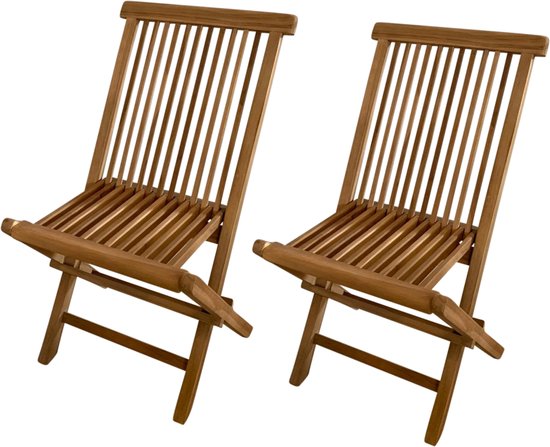 AXI Mina Teak-Gartenstühle – 2er-Set – Klappbare Gartenstühle aus Teakholz für den Außenbereich – Bequeme Stühle – Geeignet für Garten und Terrasse